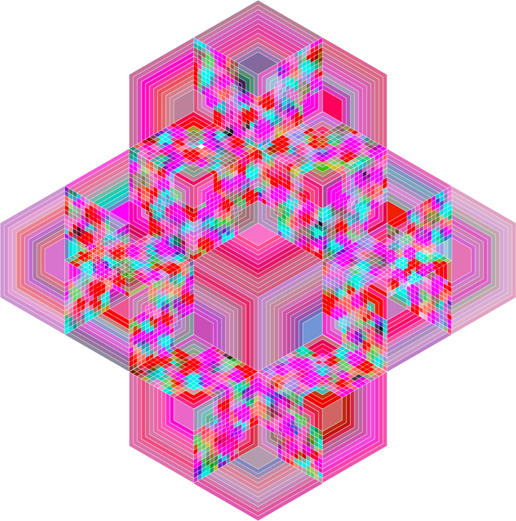 Hexagon Patterns Colours - Graphic Design Clipart (722x730), Png Download