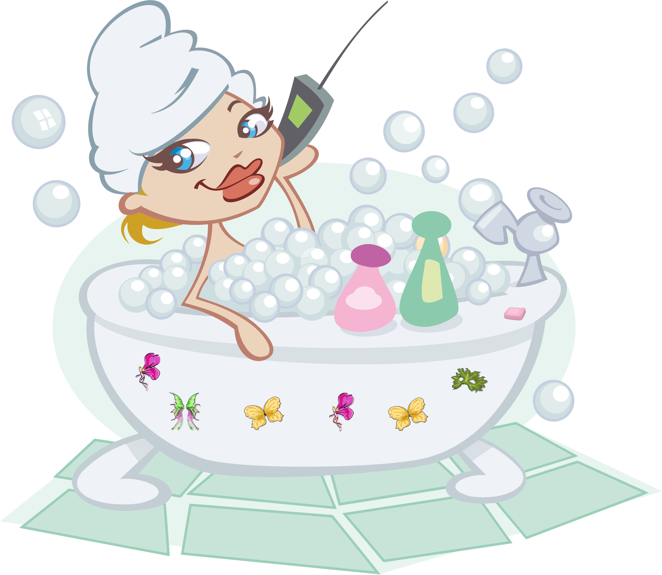 This Free Icons Png Design Of Woman Talking On The Clipart (2180x1893), Png Download
