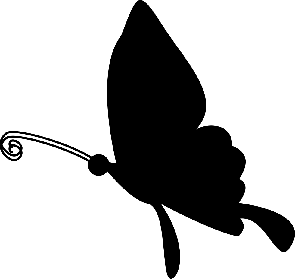 Butterfly Flying Silhouette Comments - Flying Butterfly Icon Clipart (980x925), Png Download