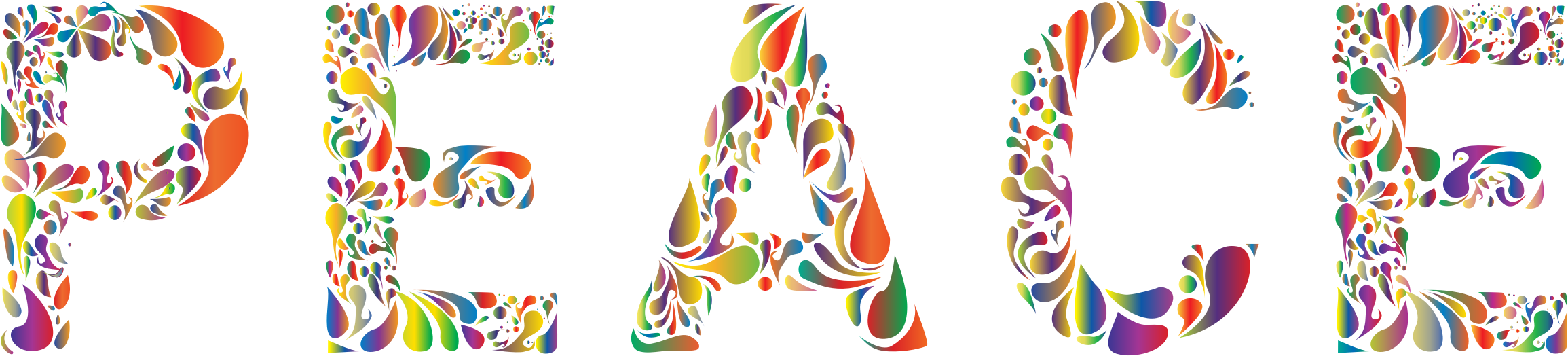 This Free Icons Png Design Of Prismatic Peace Typography Clipart (2310x524), Png Download