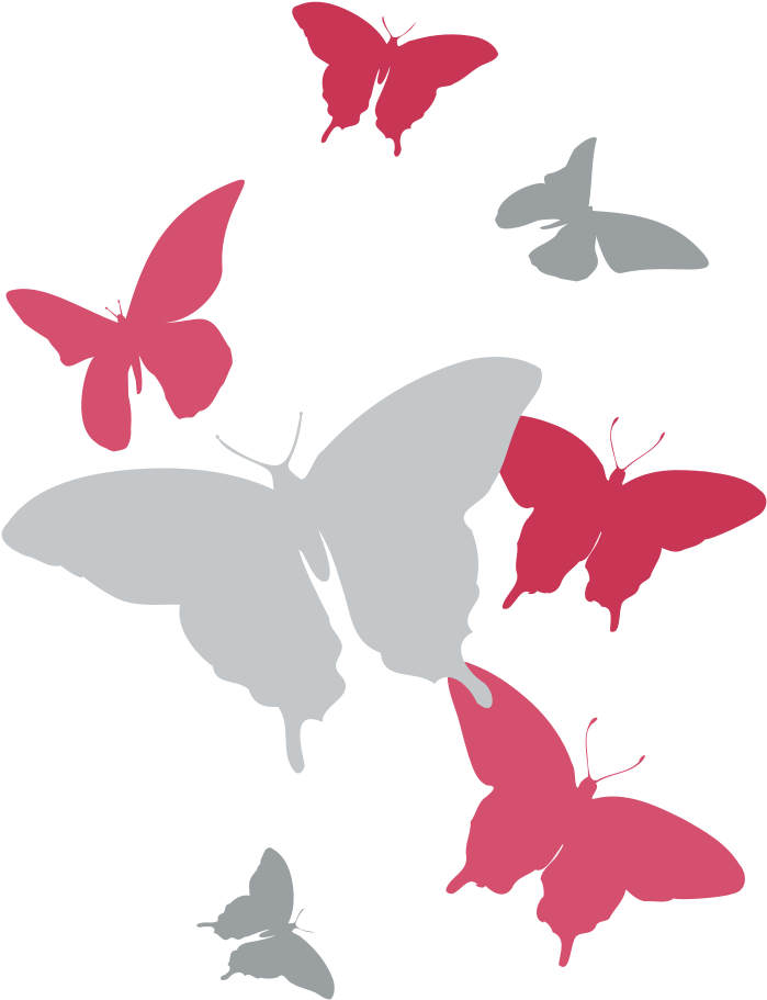 Grey Pink Butterfly Silhouette Background - Pink Butterfly Transparent Background Clipart (780x1000), Png Download