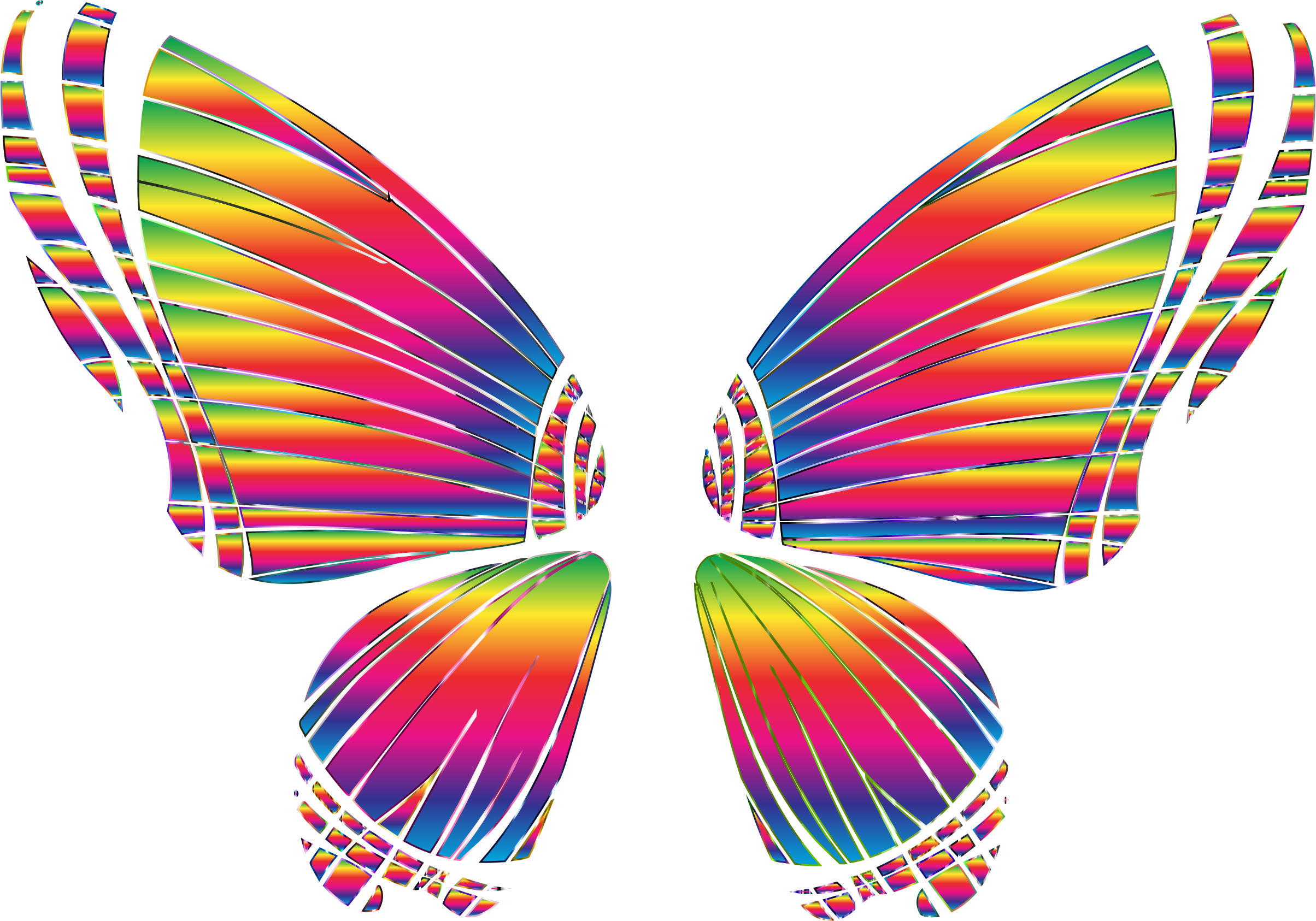 Rgb Butterfly Silhouette 10 8 No Background Bclipart - Butterfly Wings Transparent Background - Png Download (2408x1686), Png Download