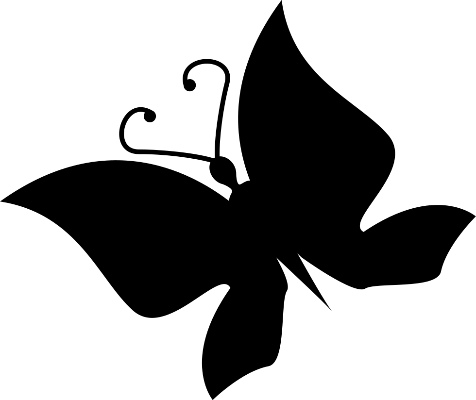 Butterfly Silhouette Rotated To Left Comments - Silhouette Farfalla Clipart (980x824), Png Download
