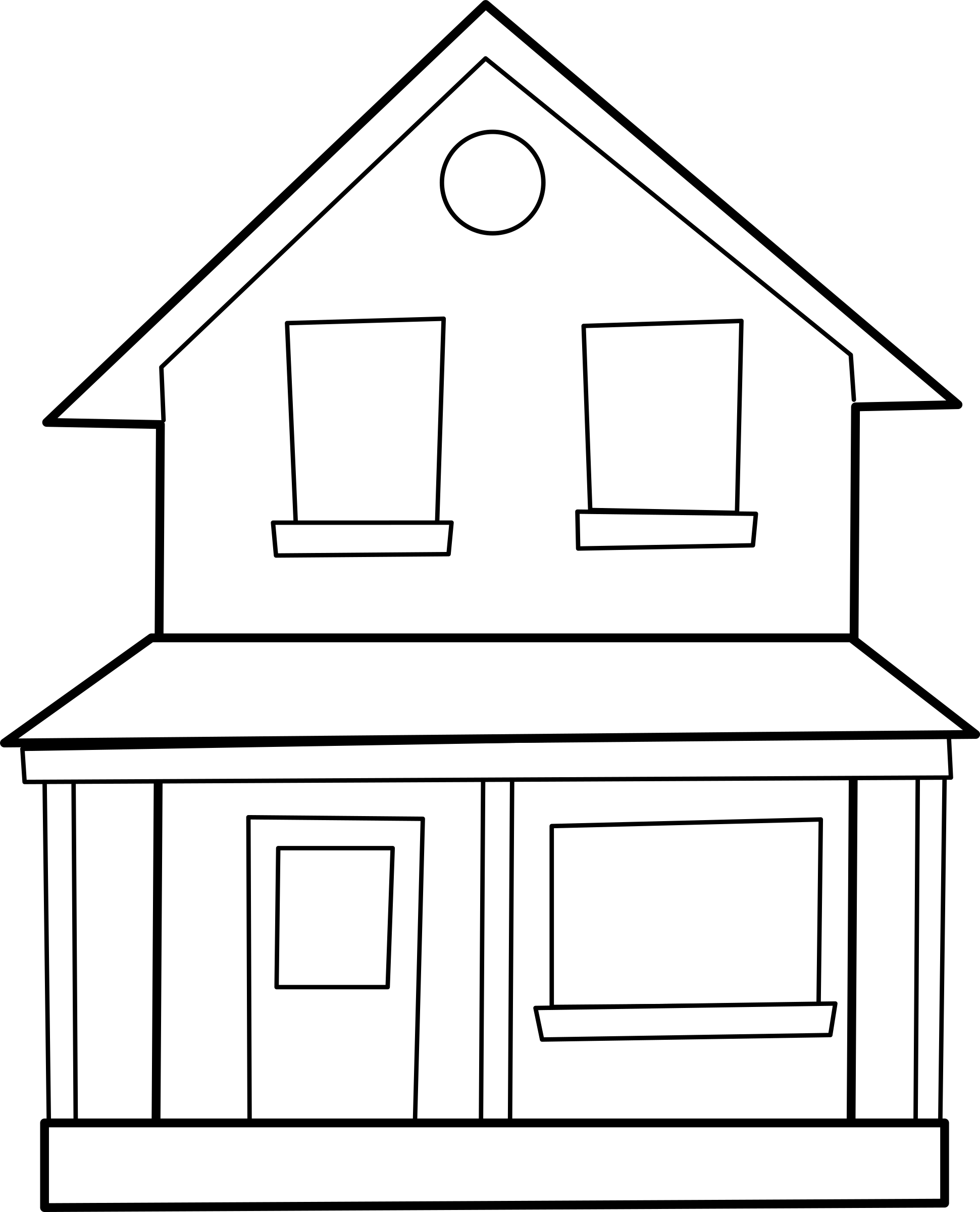 Big Image - House Line Drawing Clip Art Free - Png Download (1941x2400), Png Download