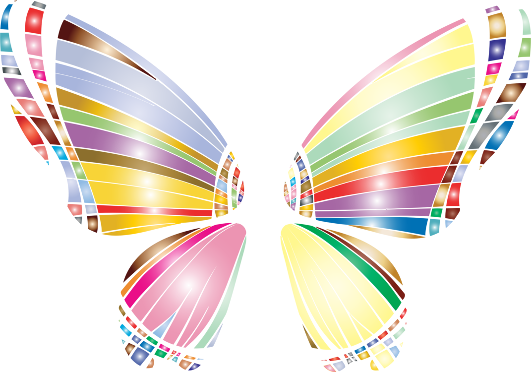 Butterfly Animal Visual Arts Black And White - Graphic Design Clipart (1071x750), Png Download