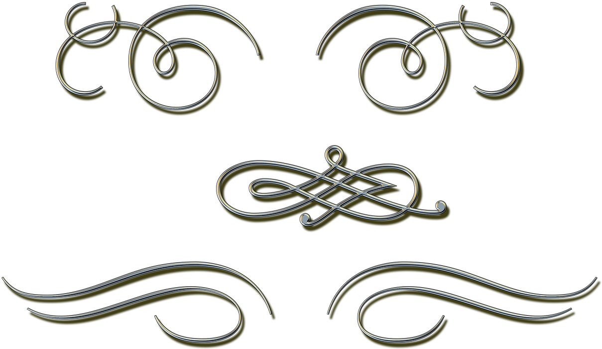 Nouveau,border - Curlicue White Transparent Png Clipart (1280x768), Png Download