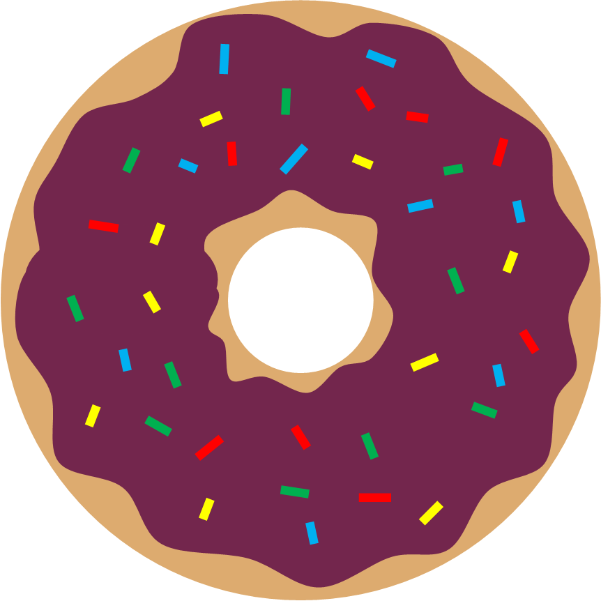 Pink Donut, Green Donut - Donuts Purple Clip Art - Png Download (862x862), Png Download