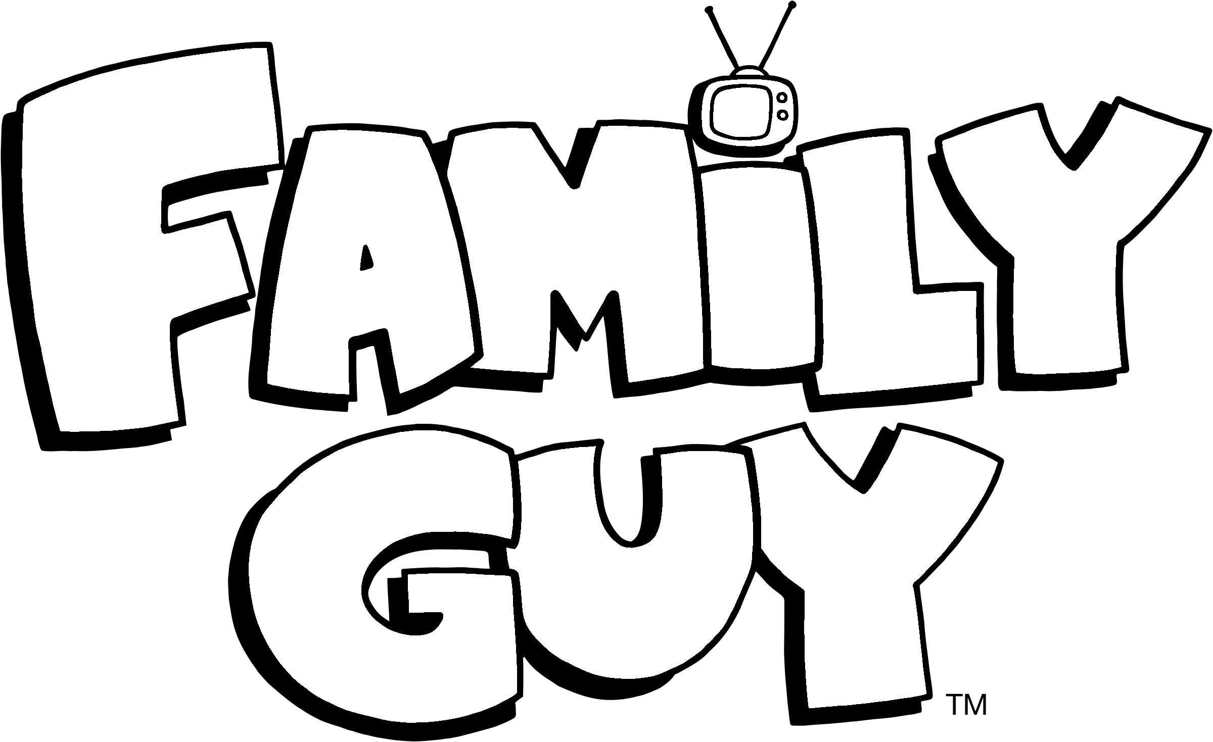 Family Guy Logo Black And White - Family Guy Clipart (2400x1469), Png Download