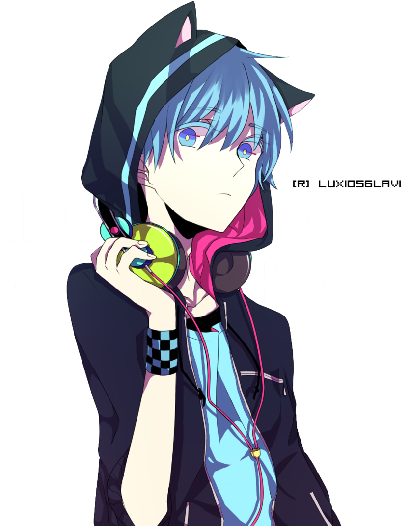 Cute Anime Boy Png Anime Boy With Headphones Clipart Large Size Png