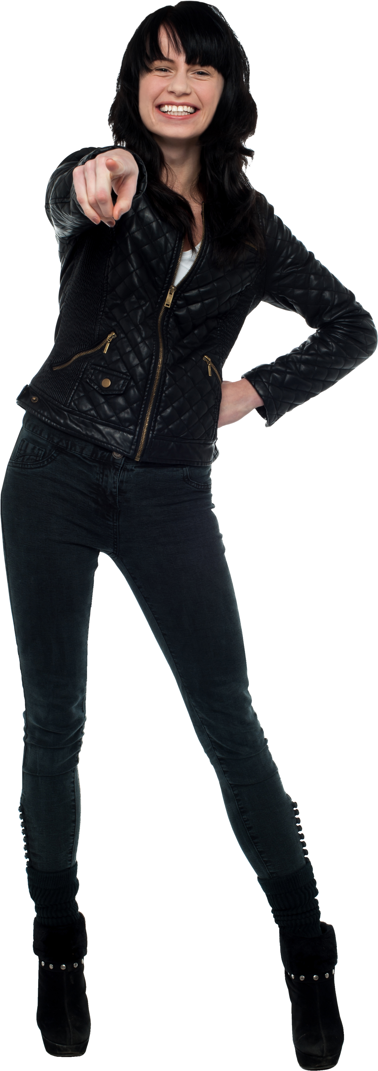 Women Pointing Front Png - Girl Clipart (3200x4809), Png Download