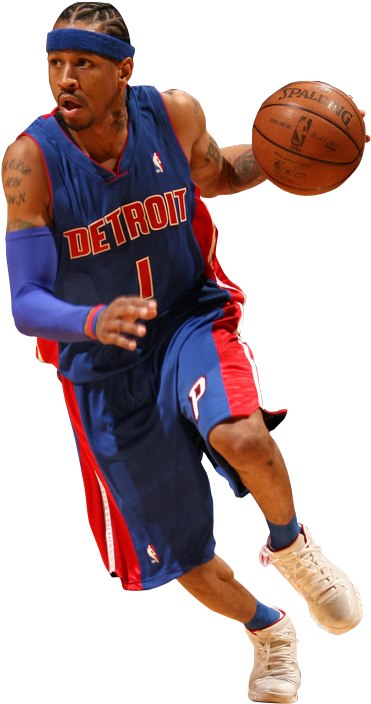 Allen Iverson Png - Allen Iverson Pistons Png Clipart (640x800), Png Download