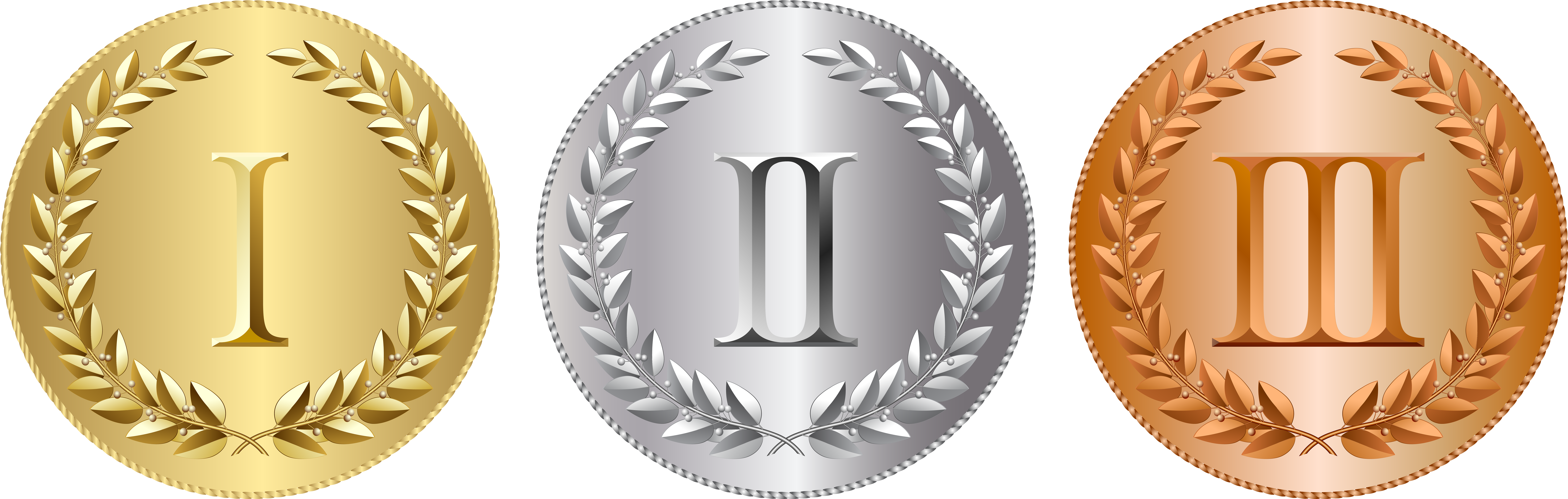 Gold Silver Bronze Medal Png Clipart (8000x2650), Png Download