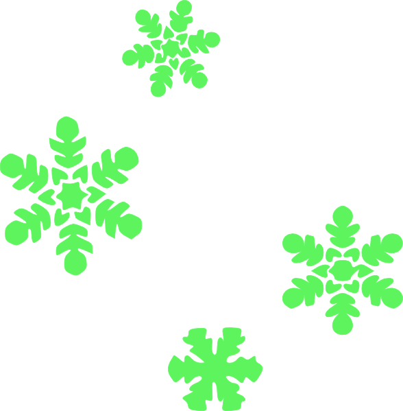 Light Snowflakes Clip Art - Green Snowflake Clipart - Png Download (588x599), Png Download