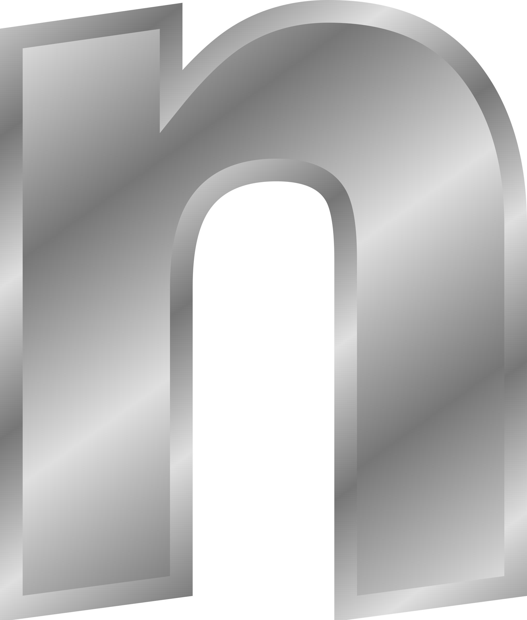 Big Image - Silver Letter N Transparent Clipart (2040x2400), Png Download