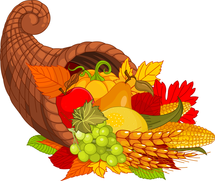 Happy Thanksgiving Clip Art - Clip Art Thanksgiving Cornucopia - Png Download (712x600), Png Download
