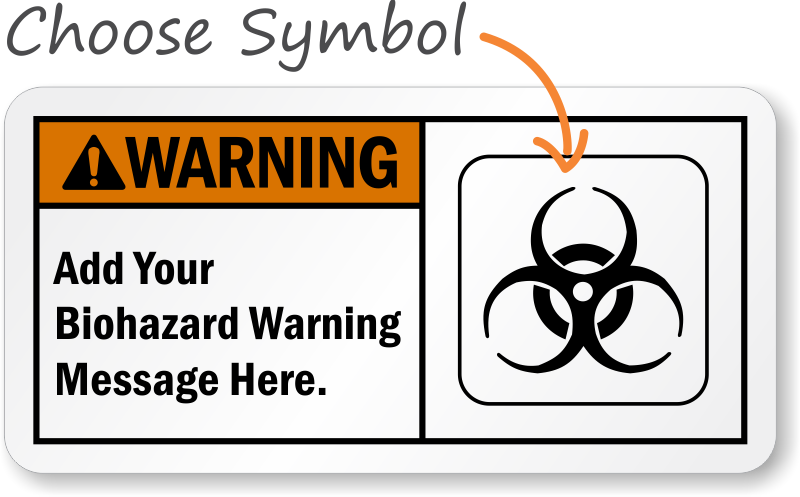 Custom Ansi Warning Sign - Biohazard Sign Printable Clipart (800x497), Png Download