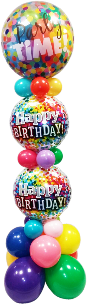 Party Time Gumball Confetti Tower - Balloon Clipart (456x1024), Png Download