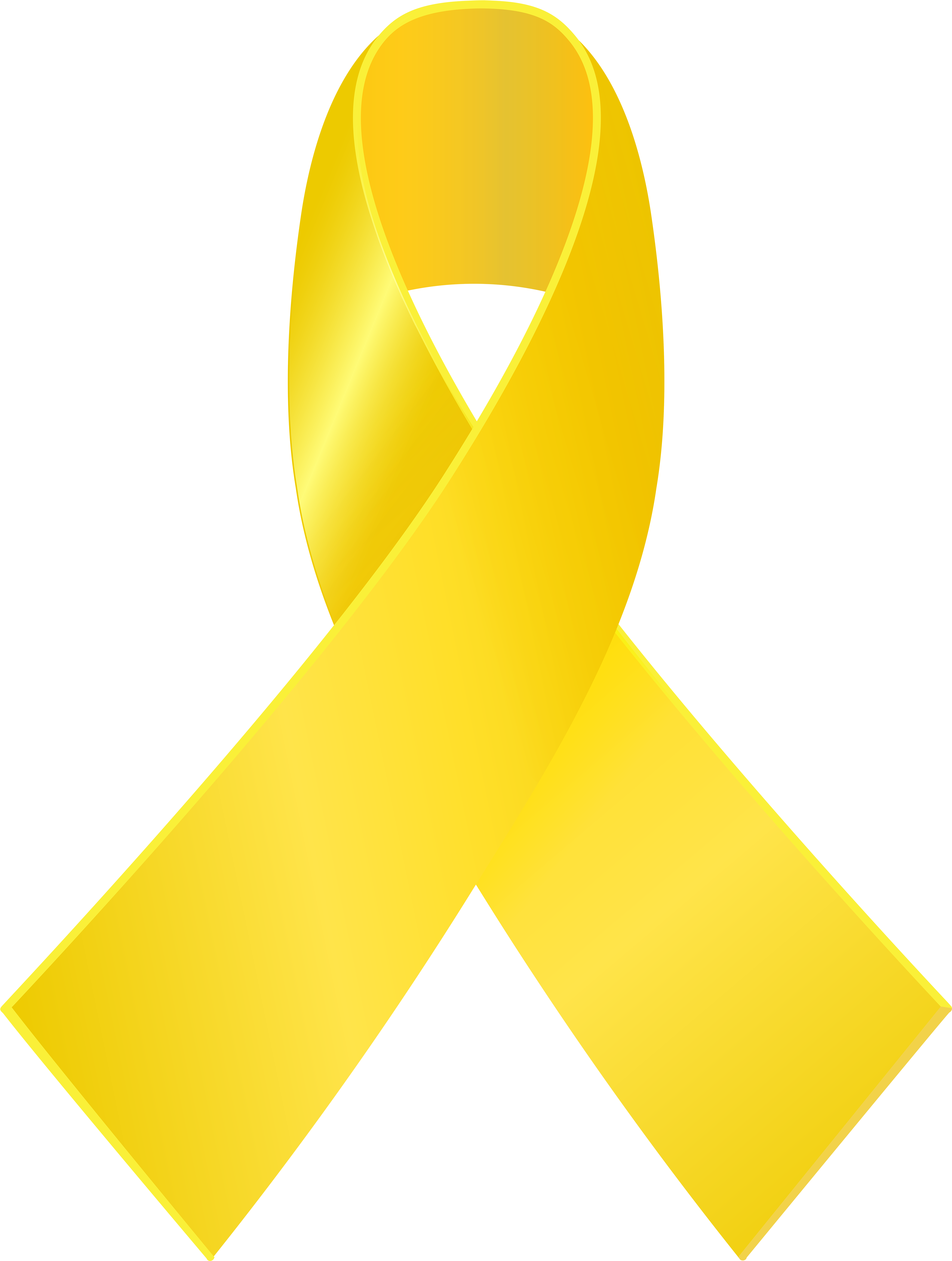 Yellow Awareness Ribbon Png Clip Art - Yellow Awareness Ribbon Transparent Png (4531x6000), Png Download