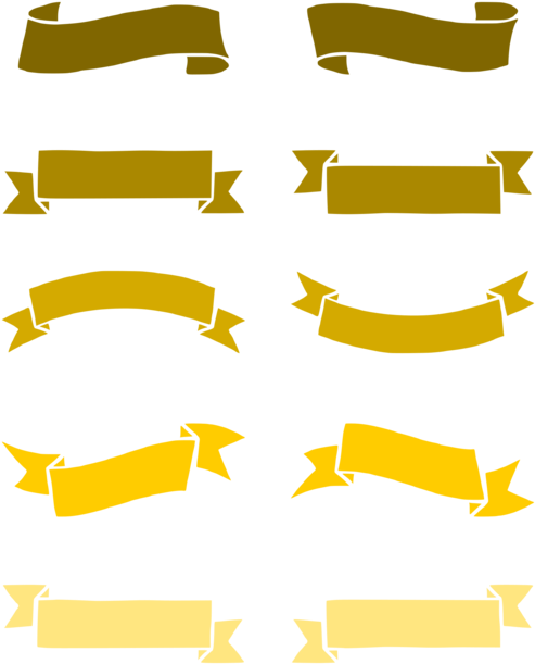 Yellow Ribbon Gold Description Color - Vektor Pita Coklat Clipart (530x750), Png Download