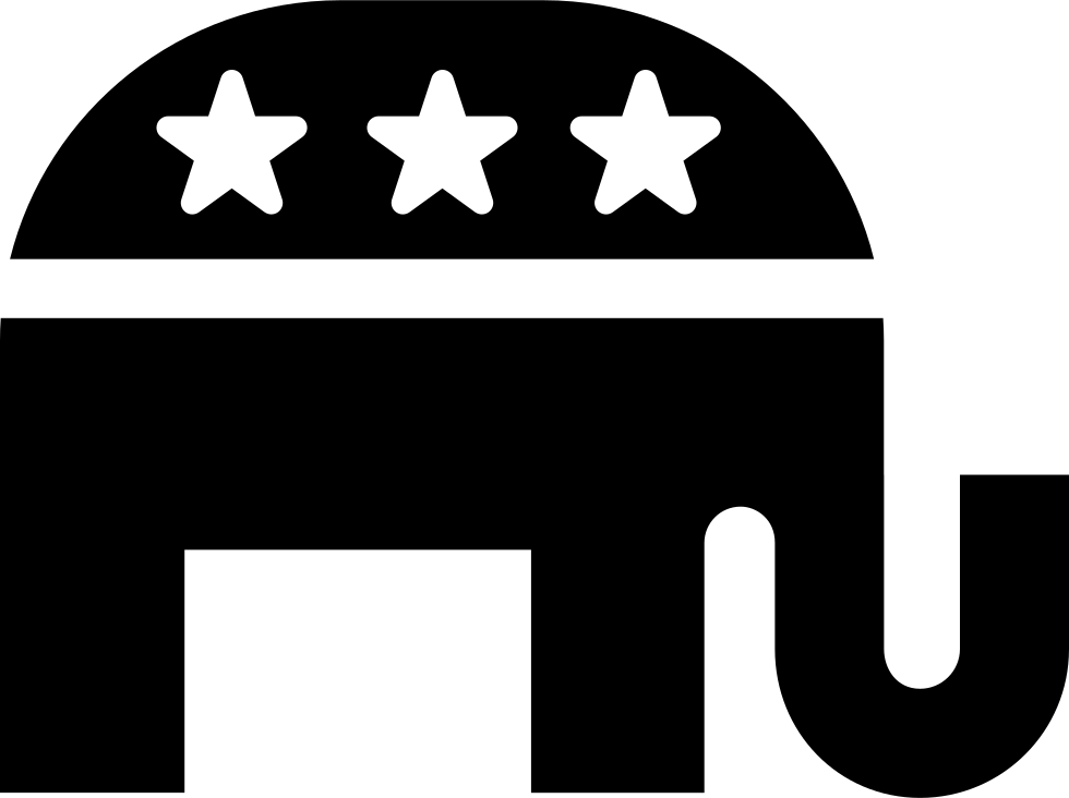 Elephant Republican Symbol Comments - Republican Logo Black And White Clipart (980x732), Png Download
