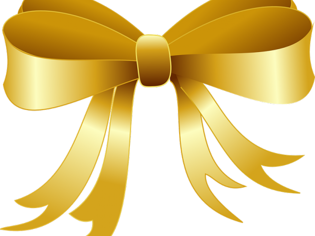 Christmas Ribbon Clipart Yellow Ribbon - Gold Christmas Ribbon Png Transparent Png (640x480), Png Download