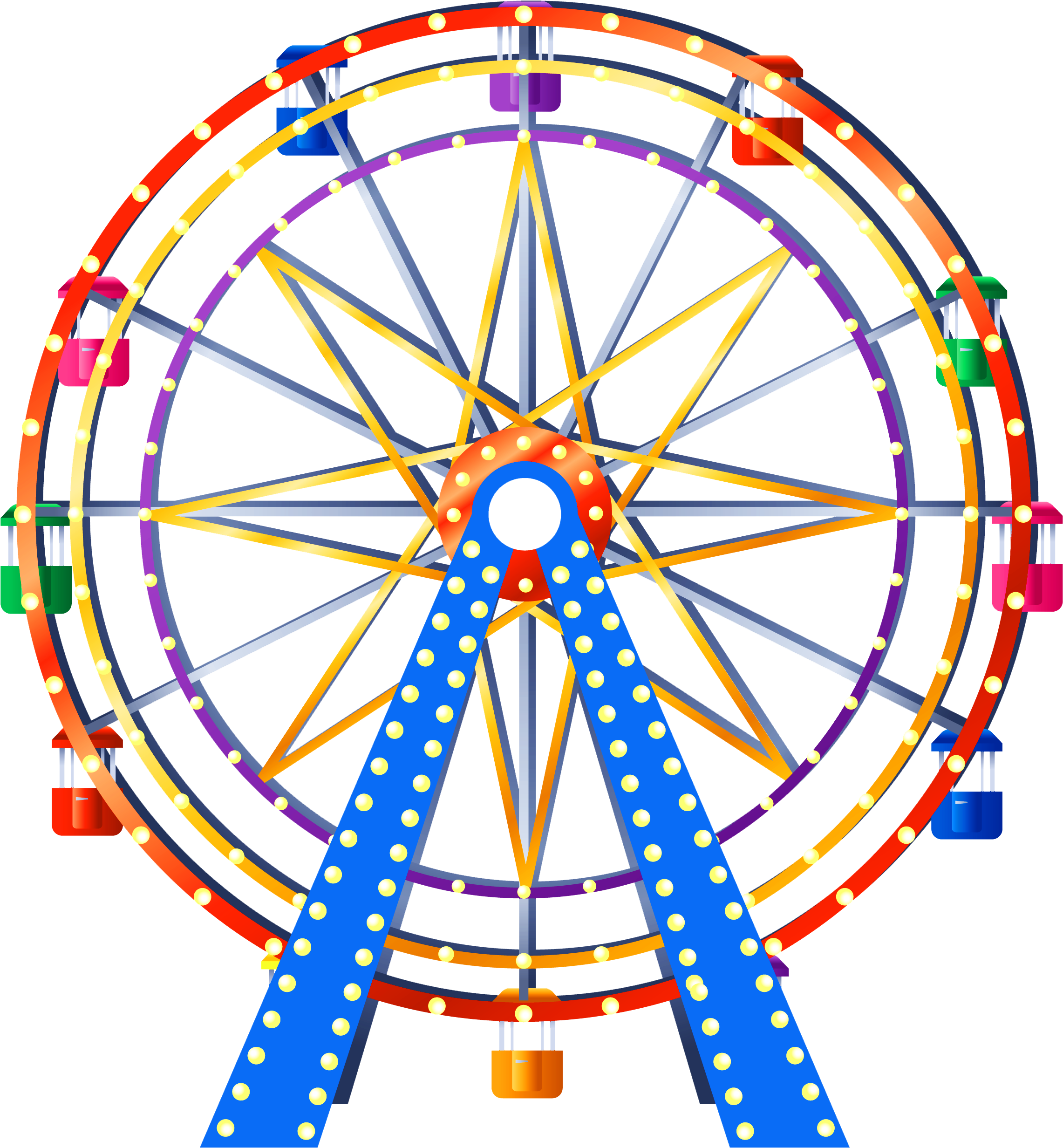 Ferris Wheel Png Clip Art - Ferris Wheel Clipart Png Transparent Png (2437x2574), Png Download