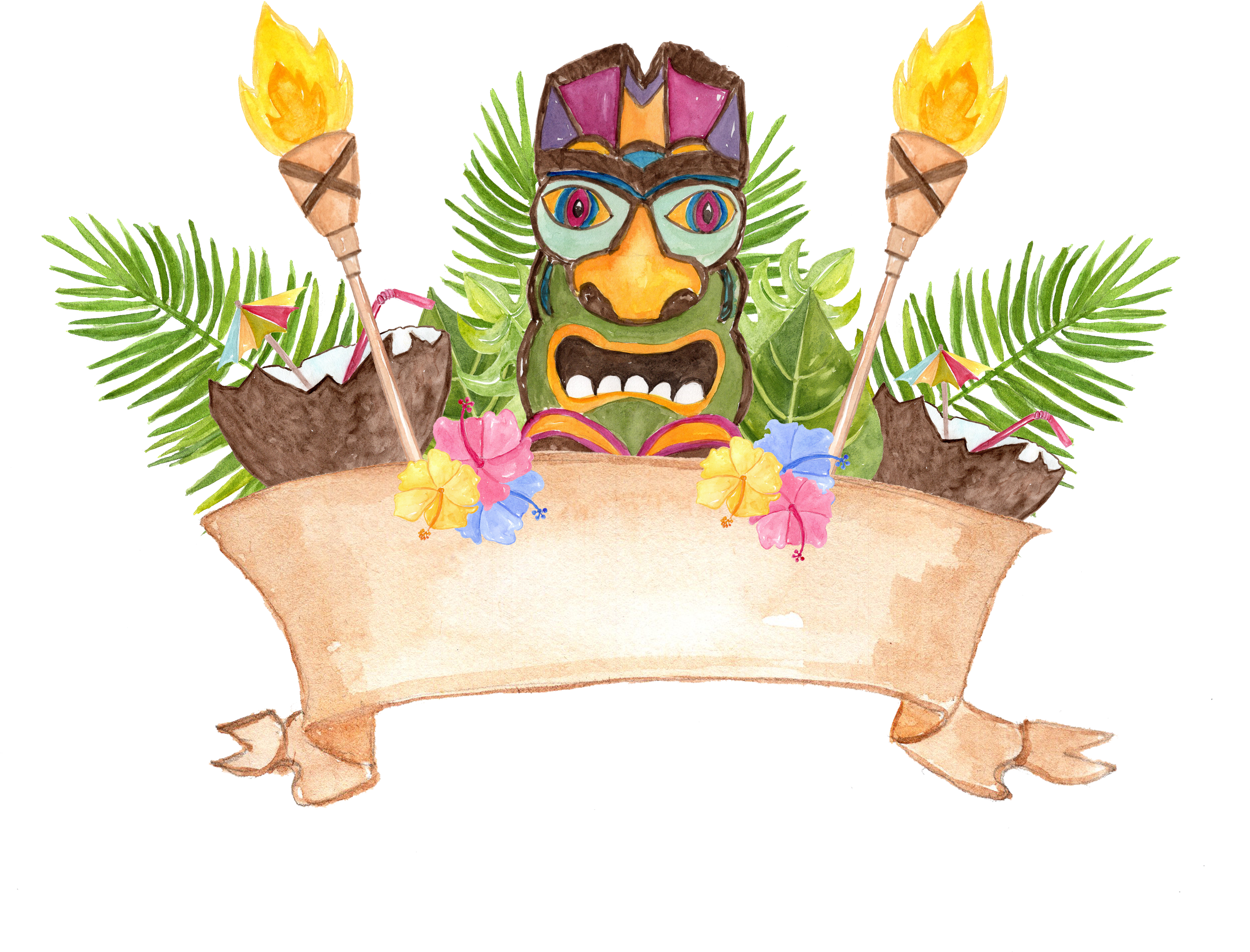 Watercolor Hawaii Clipart By Vivastarki - Png Download (3432x2614), Png Download