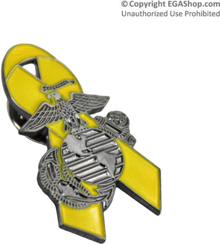Eagle Globe And Anchor Yellow Ribbon Clipart (600x600), Png Download