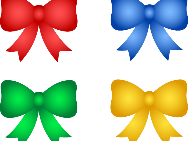 Christmas Ribbon Clipart Yellow Ribbon - Small Christmas Bow Clipart - Png Download (640x480), Png Download