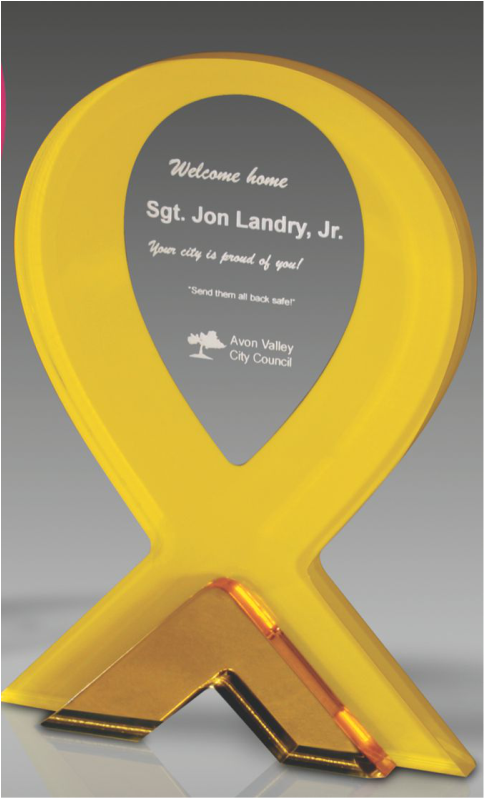 Brilliant Yellow Ribbon Award A209 - Trophy Clipart (600x800), Png Download