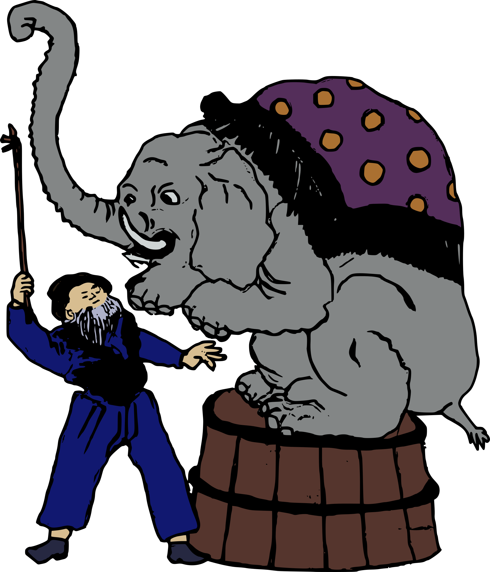 This Free Icons Png Design Of Elephant Trainer Clipart (2056x2400), Png Download