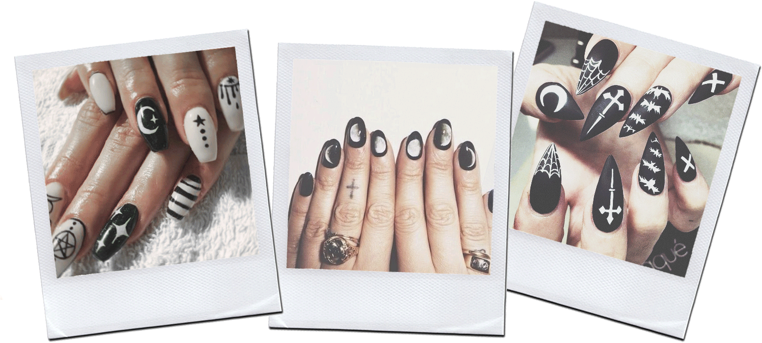 Fashionlush Witchy Inspired Nail Art - Nail Polish Clipart (1500x686), Png Download