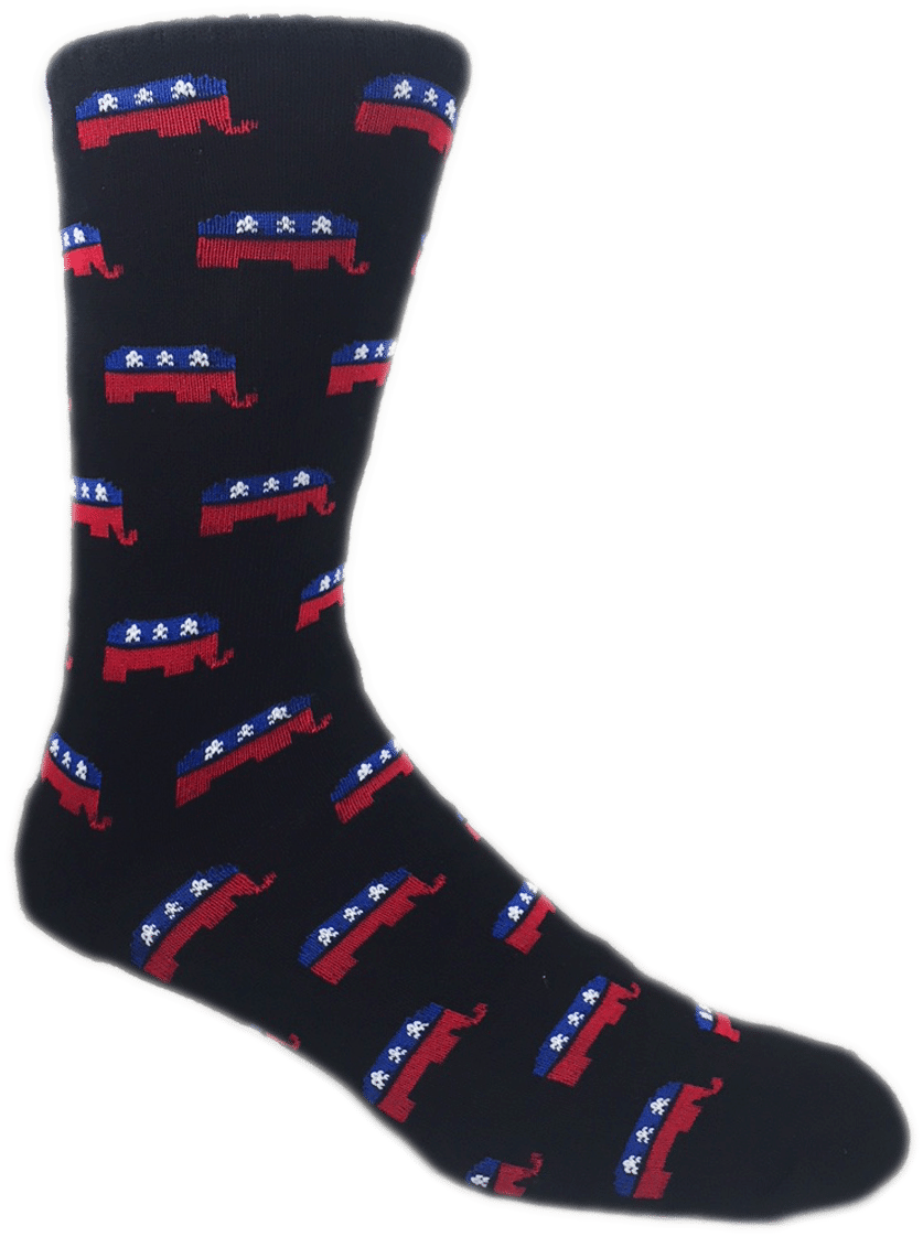 Black/usa Gop Elephants - Sock Clipart (1224x1232), Png Download