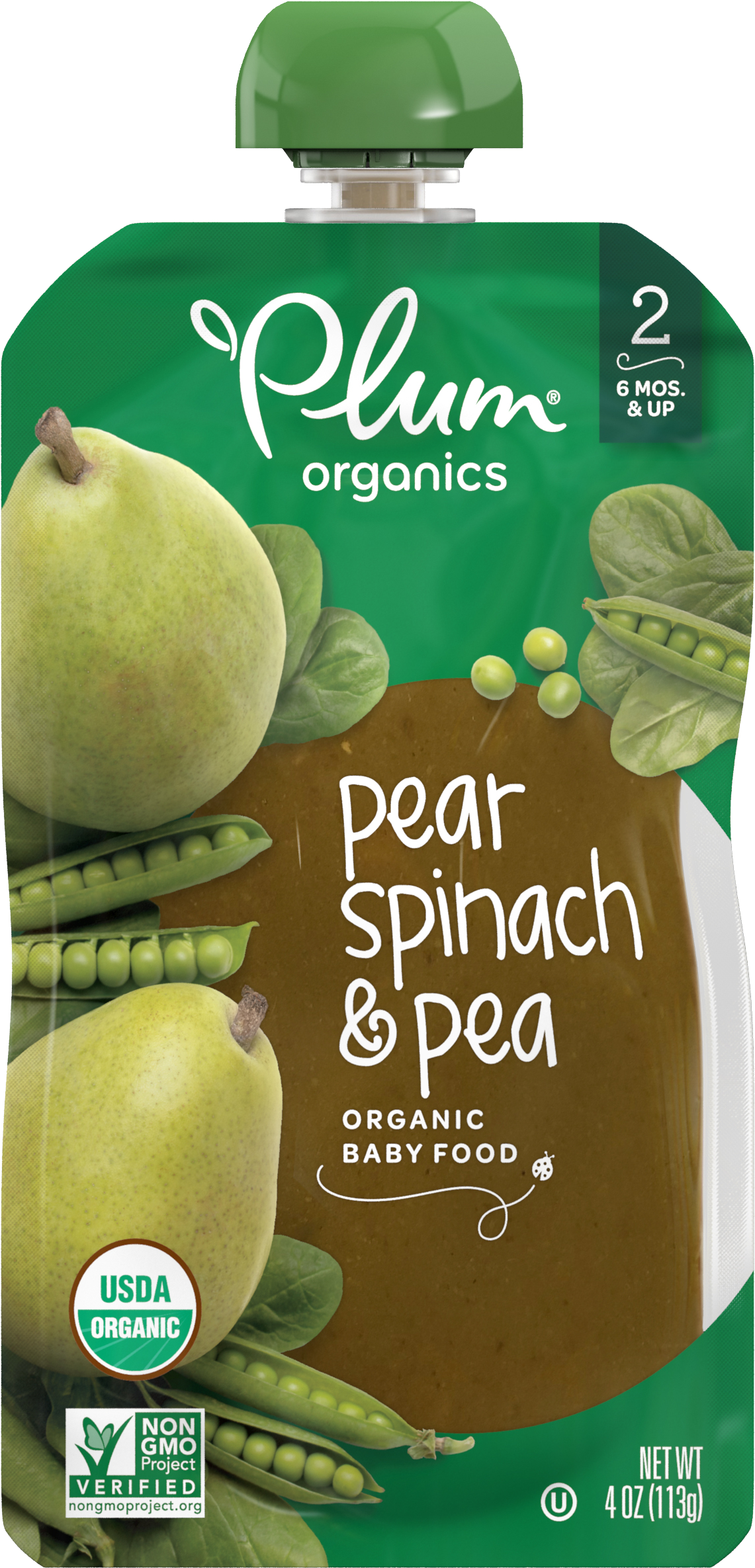 Pear, Spinach & Pea - Plums Baby Food Clipart (2400x2400), Png Download