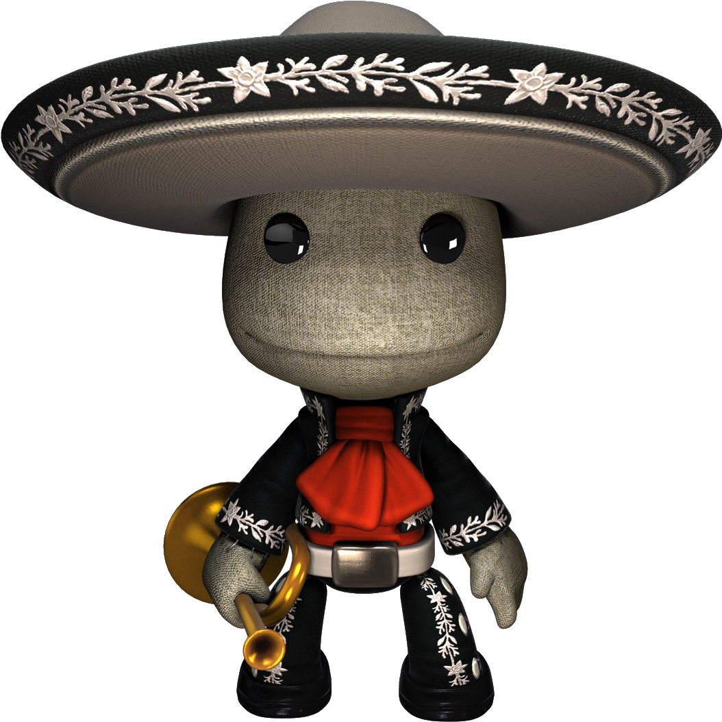 Who Doesn't Like A Good Mariachi Band - Sackboy Little Big Planet Costume Clipart (1100x1200), Png Download