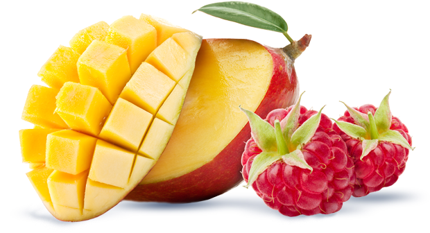 Raspberry & Mango Sorbet - Raspberry Mango Clipart (992x376), Png Download