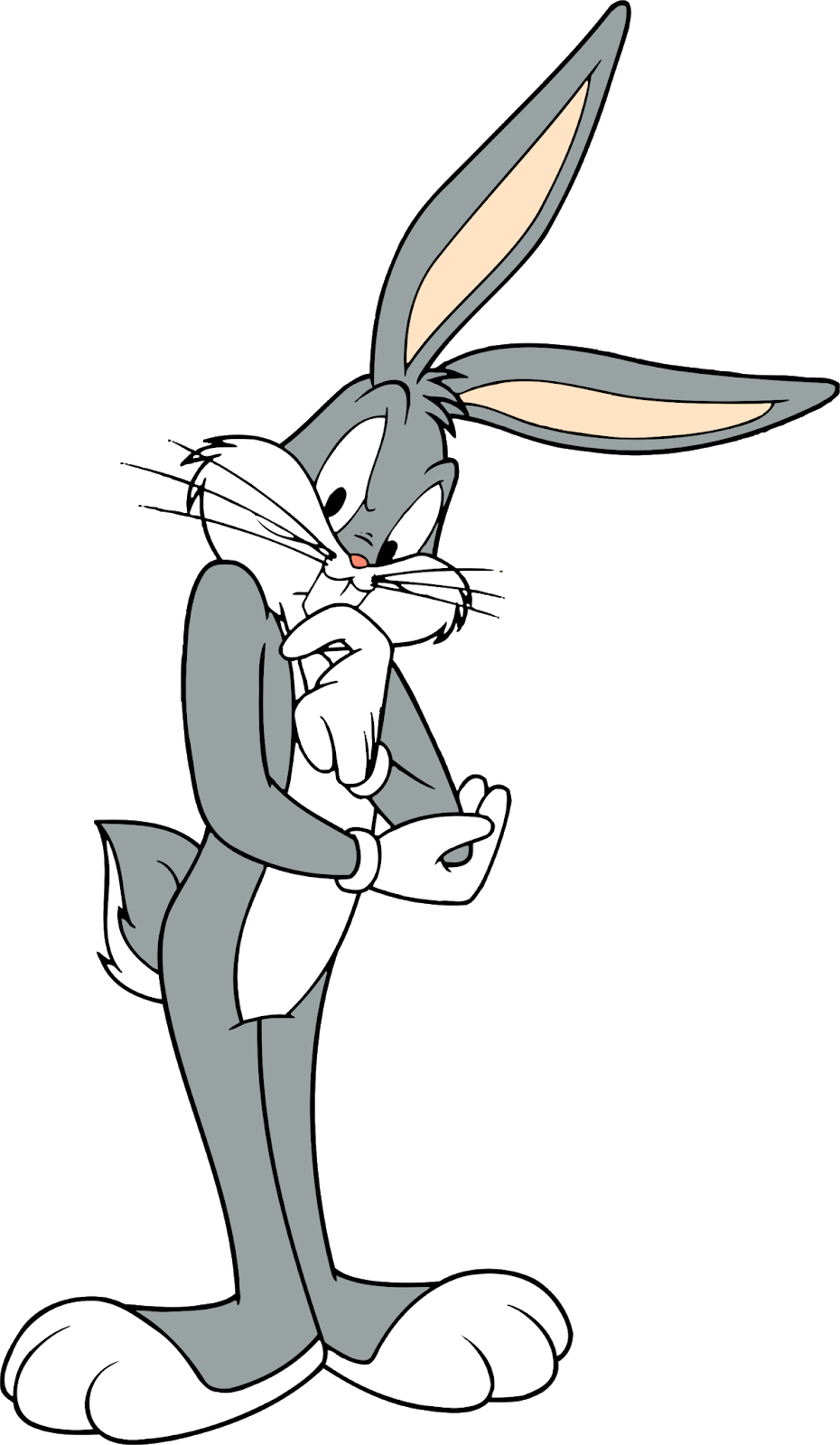 Bugs Bunny Characters, Bugs Bunny Cartoon Characters, - Bugs Bunny Thinking Clipart (930x1600), Png Download