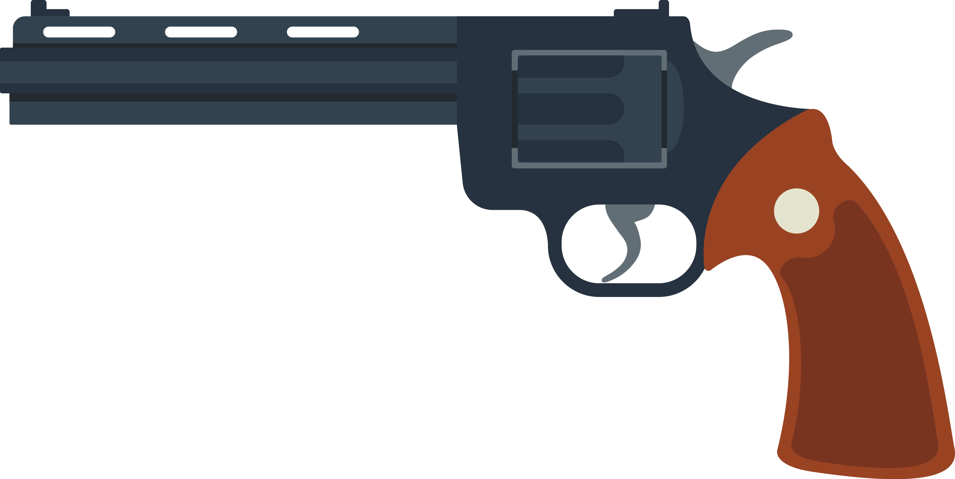 Gunshot Clipart Firearm - Revolver Png Transparent Png (3195x1602), Png Download