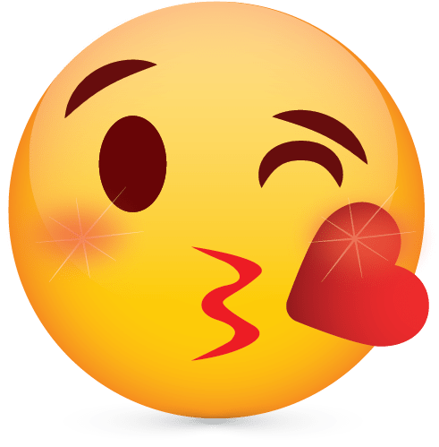Create 😘, Emoji Blowing Kiss Logo With Online Logos - Kiss Emoji Clipart (606x563), Png Download