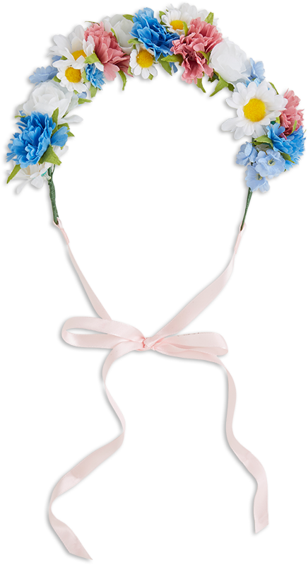 Flower Crown Blue - Rose Clipart (436x799), Png Download
