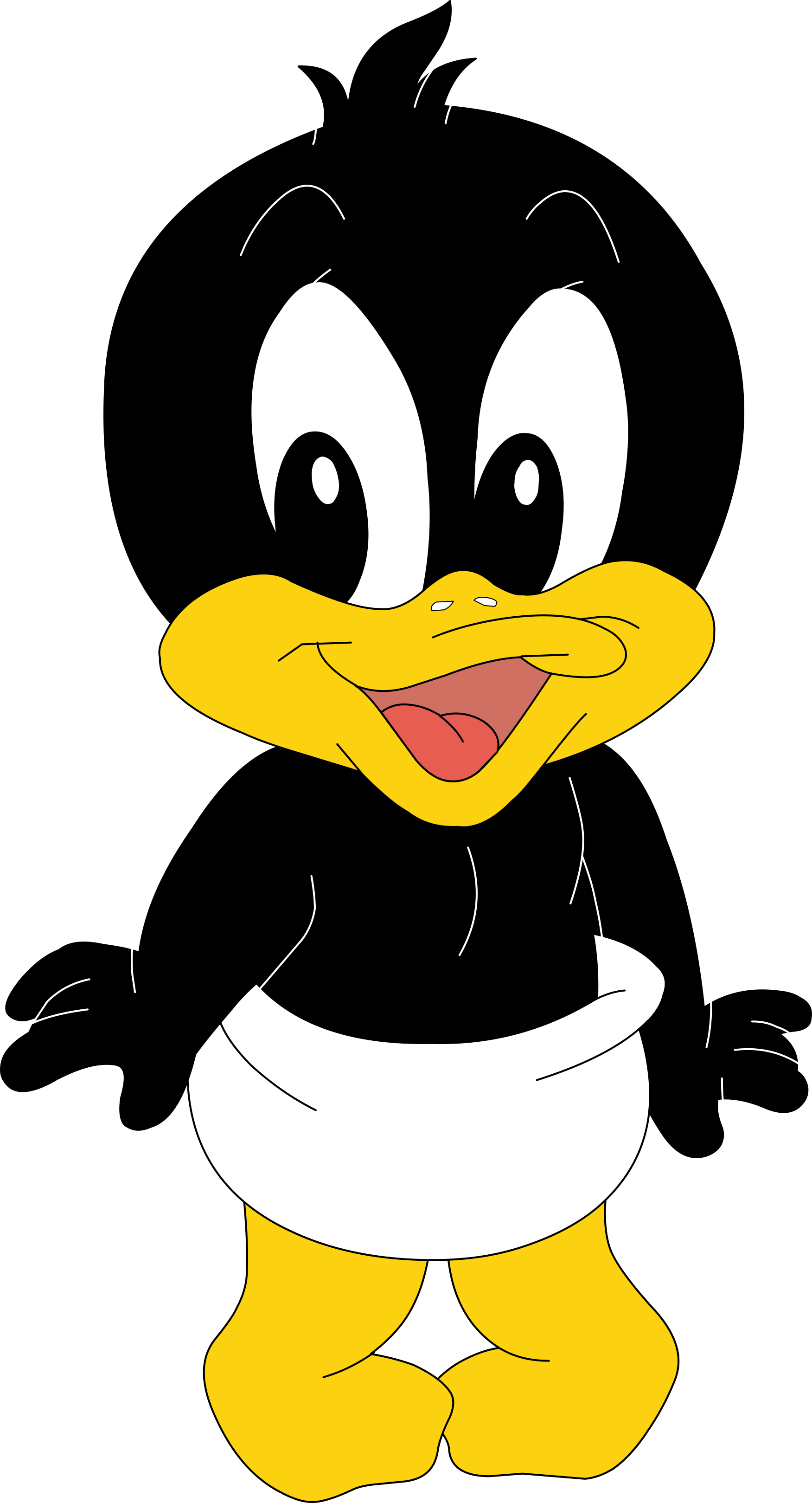 Daffy Duck Bugs Bunny Tasmanian Devil Plucky Duck Looney - Baby Looney Tunes Png Clipart (1751x3239), Png Download