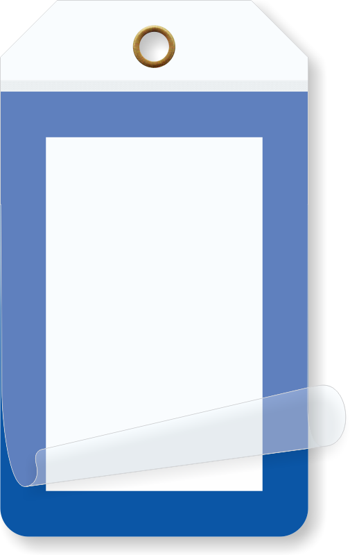 Blue Border Blank Self-laminating Tag Clipart (505x800), Png Download