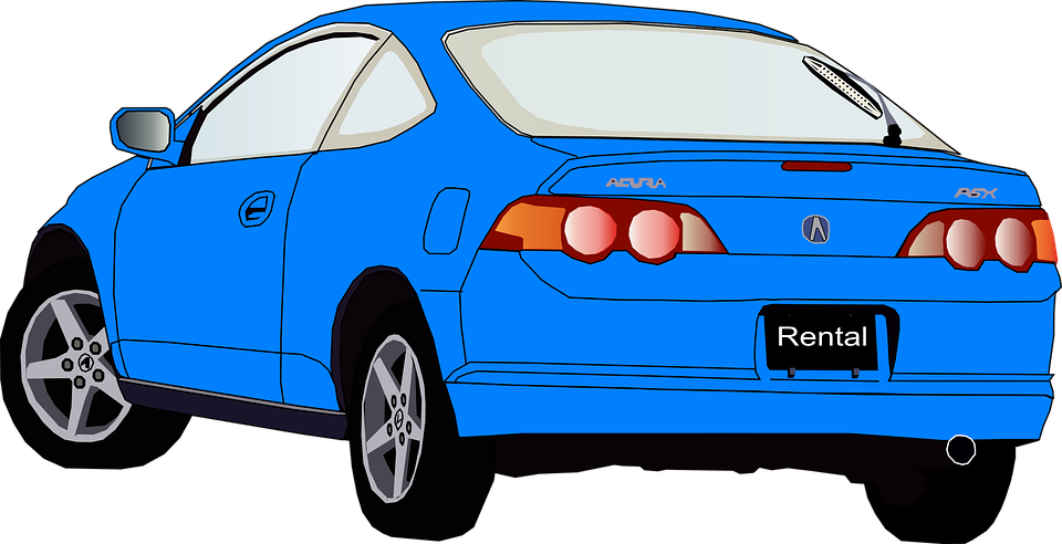 Blue Car Clipart Back Car - Back Of A Car Clip Art - Png Download (960x492), Png Download