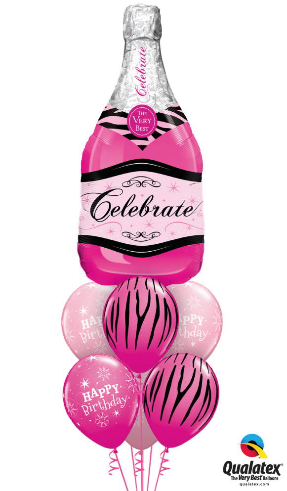 Pink Fizz Birthday Balloon Bouquet - Qualatex 15844 Clipart (992x992), Png Download