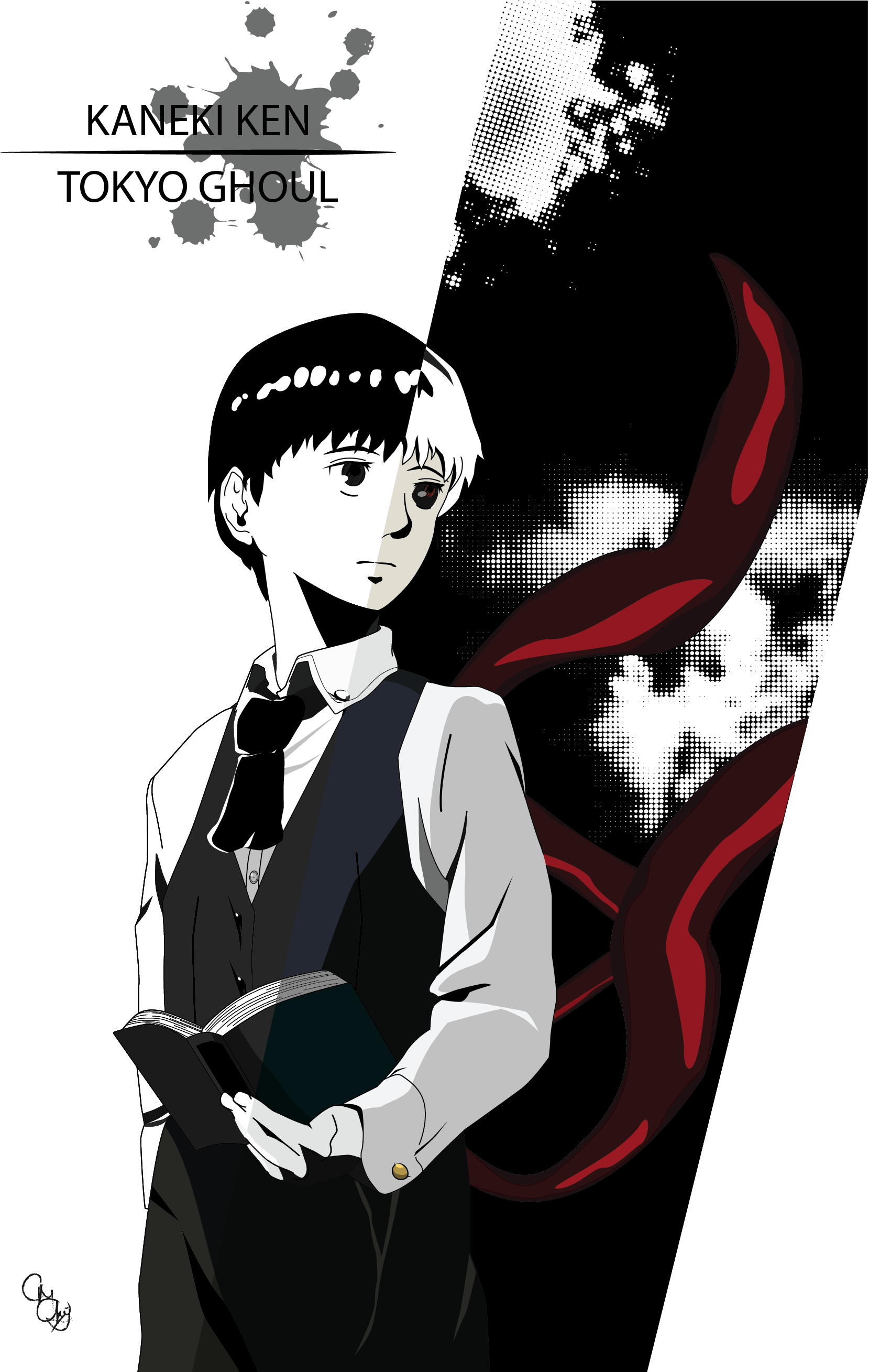 Kaneki 20print - Poster Clipart (3081x3323), Png Download