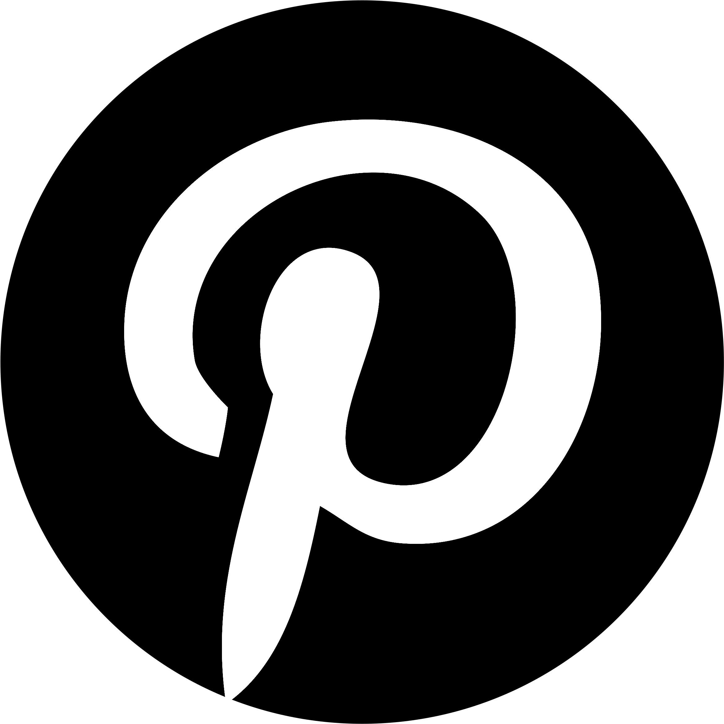 Pinterest Logo Png Transparent Svg Vector Freebie Supply - Logo Pinterest Preto Png Clipart (2400x2400), Png Download