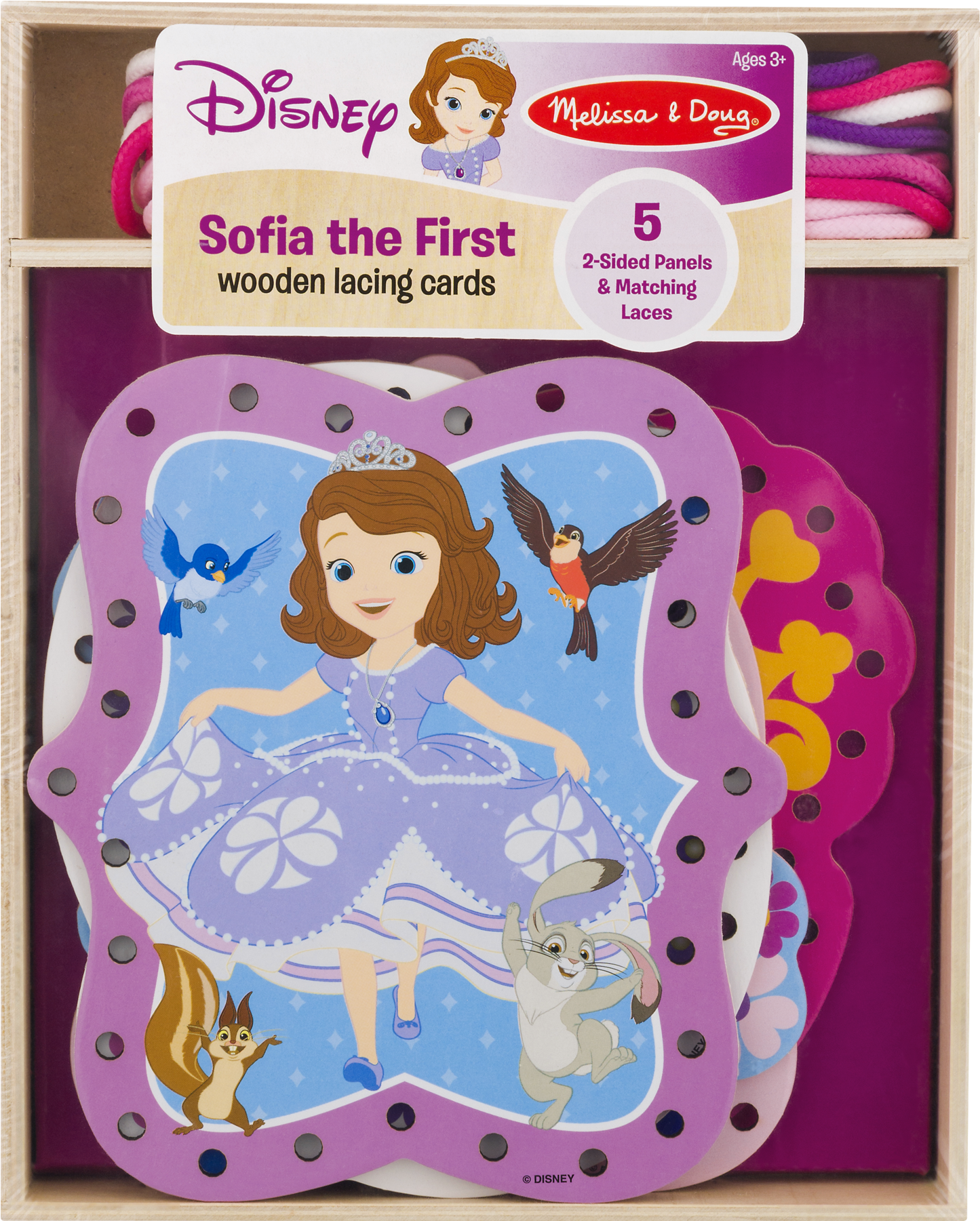 Melissa & Doug Disney Wooden Lacing Cards Sofia The - Disney Clipart (1800x1800), Png Download