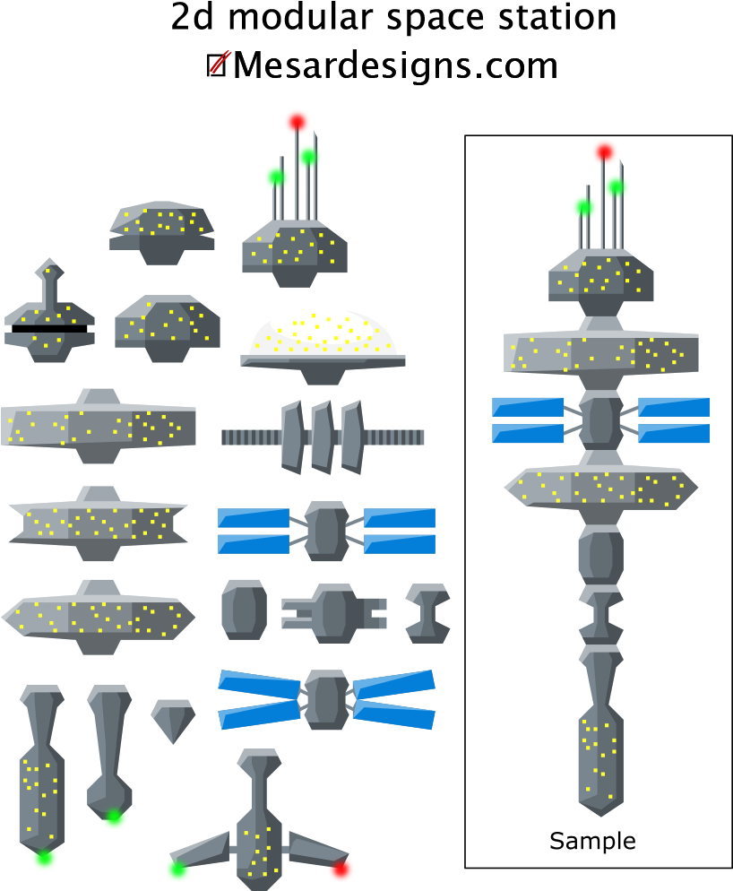 Ft - Space Station Asset 2d Clipart (1000x1050), Png Download