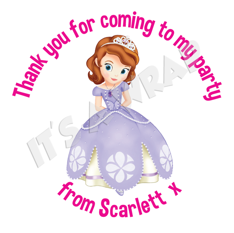 Sofia The First Sweet Cone Stickers - Happy Birthday Fiza Gif Clipart (765x765), Png Download