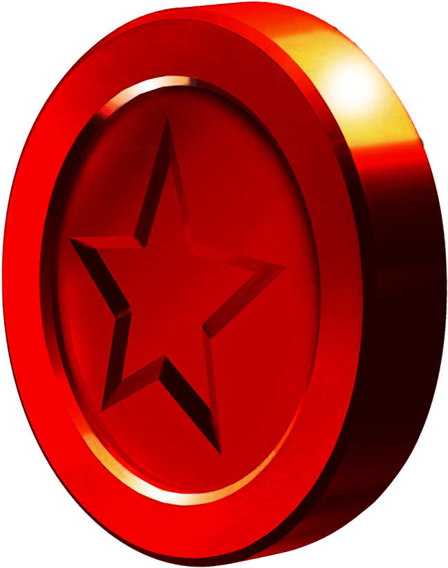 Mario Bros Clipart One Star - Super Mario 64 Red Coin - Png Download (1000x1000), Png Download